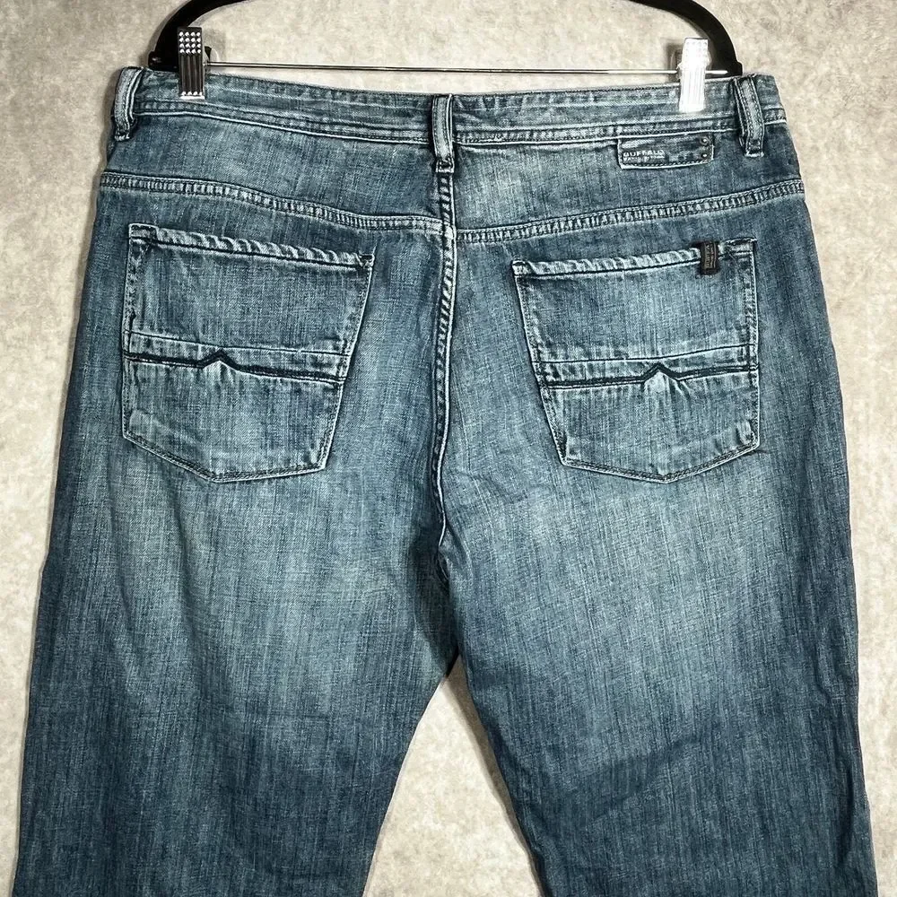 Buffalo David‎ Bitton Jeans Mens 38 Blue Dark Wash Denim Straight Leg Stretch